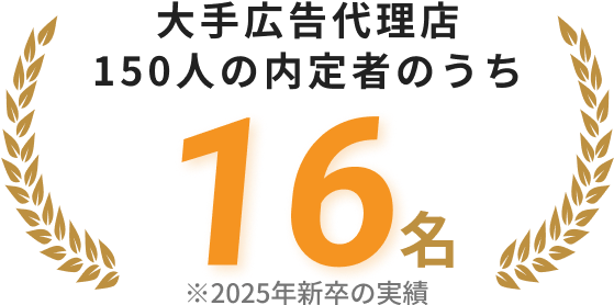 大手広告代理店150人の内定者のうち16名